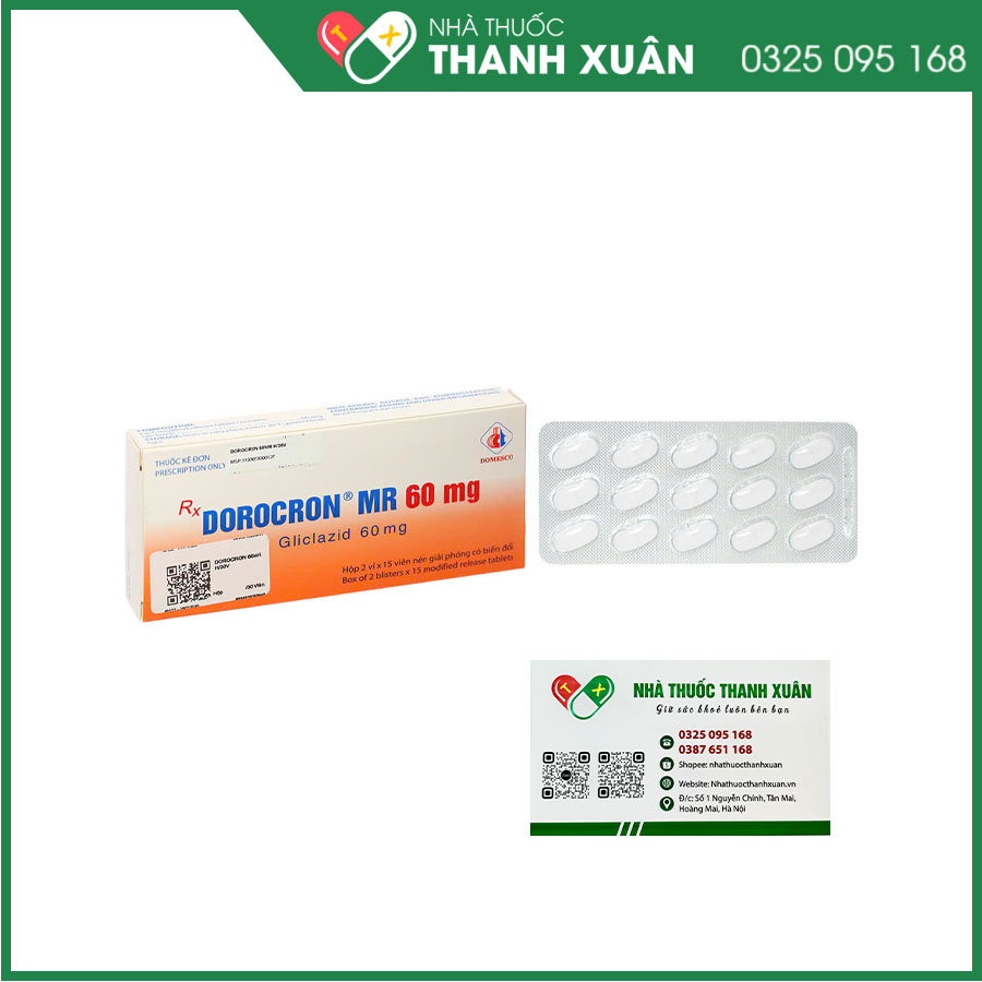 Dorocron MR 60mg điều trị đái tháo đường typ 2